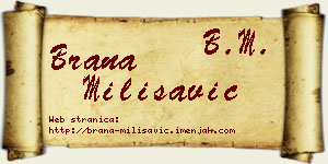 Brana Milisavić vizit kartica